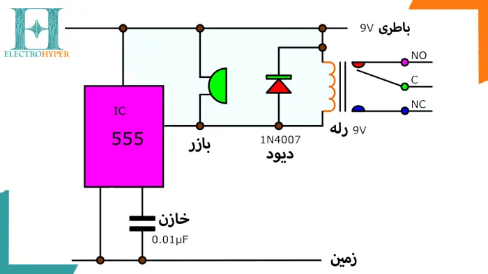 مدار تایمر با IC